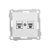 Розетка телефонная + компьютерная (RJ12+Cat5e, скрытая, без рамки) белая, DARIA, MUTLUSAN