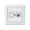 Розетка компьютерная 1xRJ45 (Cat6, скрытая) белая, DARIA, MUTLUSAN
