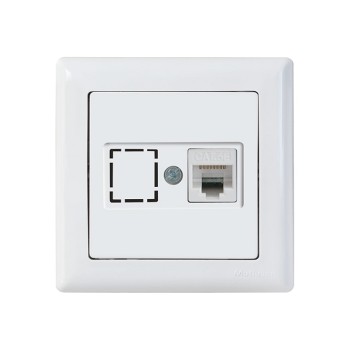 Розетка компьютерная 1xRJ45 (Cat6, скрытая) белая, DARIA, MUTLUSAN