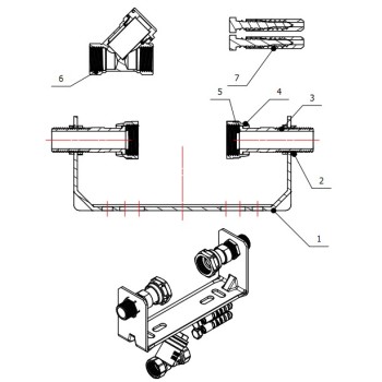 Комплект монтажный КМ-15 красный , AV Engineering