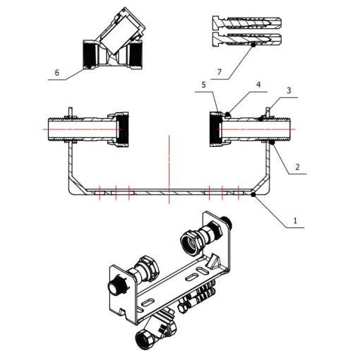 Комплект монтажный КМ-15 красный , AV Engineering