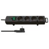 Удлинитель 2м (4 роз., 3.3кВт, с/з, выкл., ПВС) черный Brennenstuhl Comfort-Line