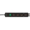 Удлинитель 2м (4 роз., 3.3кВт, с/з, выкл., ПВС) черный Brennenstuhl Comfort-Line