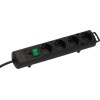 Удлинитель 2м (4 роз., 3.3кВт, с/з, выкл., ПВС) черный Brennenstuhl Comfort-Line
