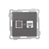 Розетка компьютерная 1xRJ45 (Cat5e, скрытая, без рамки) дымчатая, DARIA, MUTLUSAN