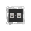 Розетка компьютерная 2xRJ45 (Cat6, скрытая, без рамки) черная, RITA, MUTLUSAN