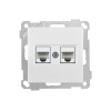 Розетка компьютерная 2xRJ45 (Cat5e, скрытая, без рамки) белая, DARIA, MUTLUSAN