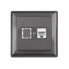 Розетка компьютерная 1xRJ45 (Cat5e, скрытая, с рамкой) дымчатый, DARIA, MUTLUSAN