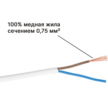 Удлинитель 1,5м (2 роз., 2,2кВт, б/з, ПВС 2х0,75) Юпитер