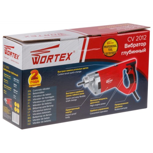 Вибратор глубинный WORTEX CV 2012 в кор. 1200 Вт, 5000 об/мин, М42х1.5