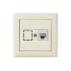Розетка компьютерная 1xRJ45 (Cat6, скрытая) кремовая, DARIA, MUTLUSAN
