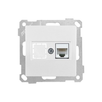 Розетка компьютерная 1xRJ45 (Cat5e, скрытая, без рамки) белая, DARIA, MUTLUSAN