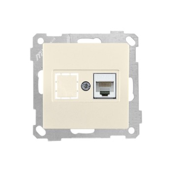 Розетка компьютерная 1xRJ45 (Cat5e, скрытая, без рамки) кремовая, DARIA, MUTLUSAN