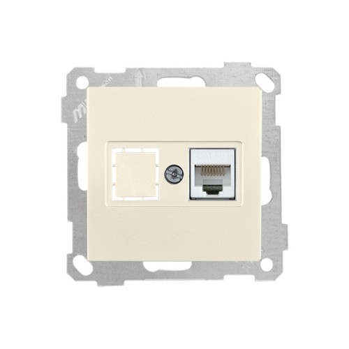 Розетка компьютерная 1xRJ45 (Cat5e, скрытая, без рамки) кремовая, DARIA, MUTLUSAN