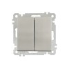 Выключатель 2-клав. (скрытый, без рамки, винт. зажим) титан, DARIA, MUTLUSAN