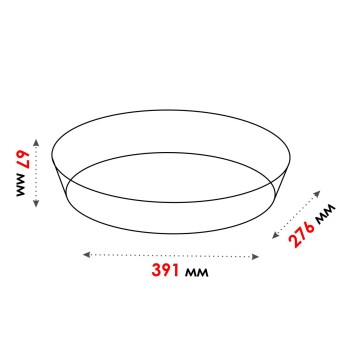 Форма из жаропрочного стекла, 4.0 л, овальная, 391x276x67 мм, PERFECTO LINEA