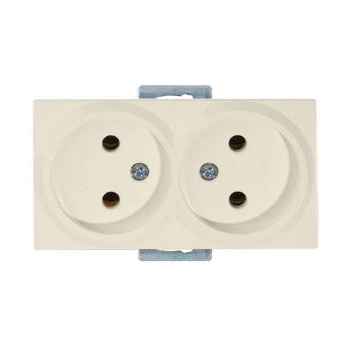 Розетка 2-ая (скрытая, б/з) кремовая, RITA, MUTLUSAN