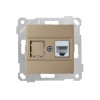 Розетка компьютерная 1xRJ45 (Cat5e, скрытая, без рамки) золото, RITA, MUTLUSAN