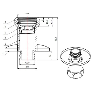 Американка прямая 3/4