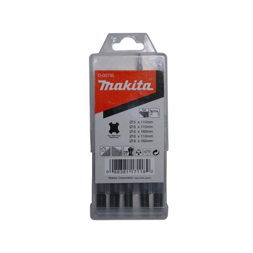 Набор буров SDS-Plus MAKITA 5 шт. (5, 6, 8x110 и 6, 8x160)