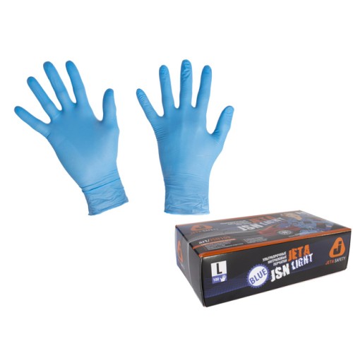 Перчатки нитриловые Light, р-р 9/L, синие, уп. 50 пар, Jeta Safety