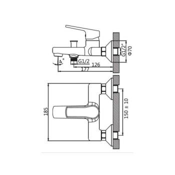 Смеситель для ванны (Lt) D35, серия HOB AV Engineering