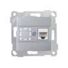 Розетка компьютерная 1xRJ45 (Cat5e, скрытая, без рамки) серебро, RITA, MUTLUSAN