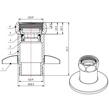 Американка прямая 3/4