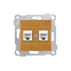 Розетка компьютерная 2xRJ45 (Cat5e, скрытая, без рамки) дуб, RITA, MUTLUSAN