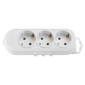 Розетка 3-ая переносная (с/з, 16А, 250В) белая, BYLECTRICA