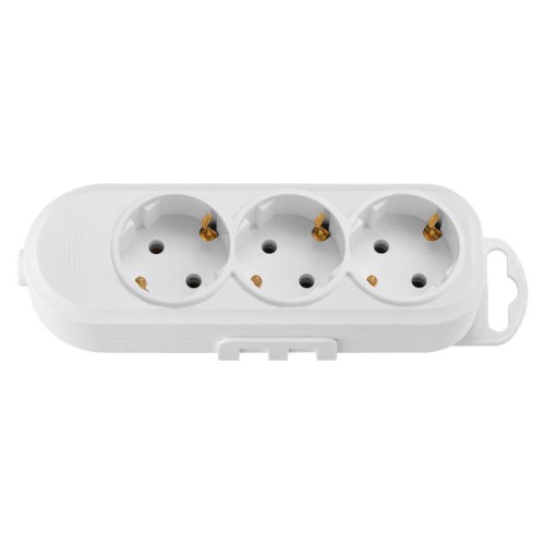 Розетка 3-ая переносная (с/з, 16А, 250В) белая, BYLECTRICA