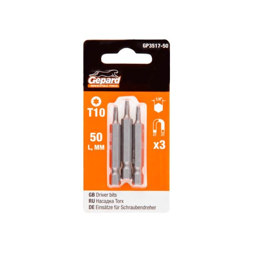 Насадка TORX T10 50мм  3шт GEPARD (GP3517-50)