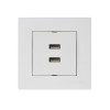 Розетка компьютерная 2хUSB (скрытая, горизонт.) белая, RITA, MUTLUSAN