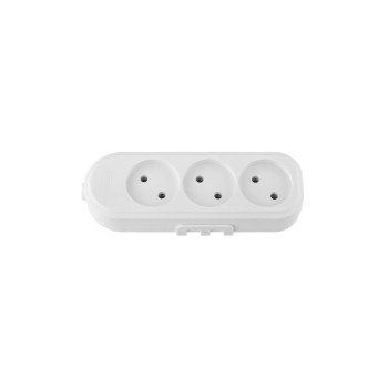 Розетка 3-ая переносная (б/з, 16А, 250В, струезащ.) белая, BYLECTRICA