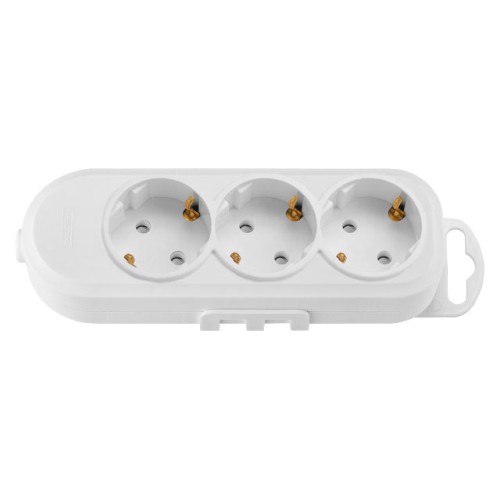 Розетка 3-ая переносная (с/з, 16А, 250В, з/ш) белая, BYLECTRICA