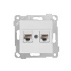 Розетка компьютерная 2xRJ45 (Cat6, скрытая, без рамки) белая, RITA, MUTLUSAN