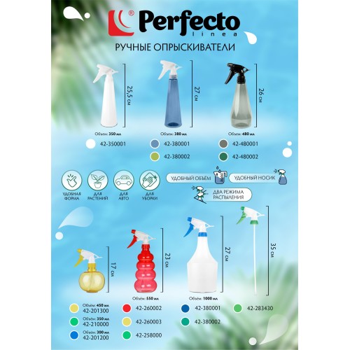 Опрыскиватель ручной 0,45л с пульверизатором, PERFECTO LINEA