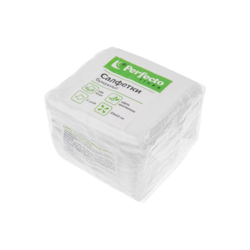 Салфетки бумажные Эконом, 100 шт., белые, PERFECTO LINEA