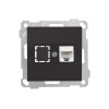 Розетка компьютерная 1xRJ45 (Cat5e, скрытая, без рамки) черная, DARIA, MUTLUSAN