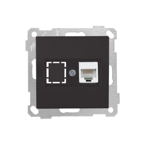 Розетка компьютерная 1xRJ45 (Cat5e, скрытая, без рамки) черная, DARIA, MUTLUSAN