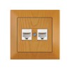 Розетка компьютерная 2xRJ45 (Cat6, скрытая) дуб, DARIA, MUTLUSAN