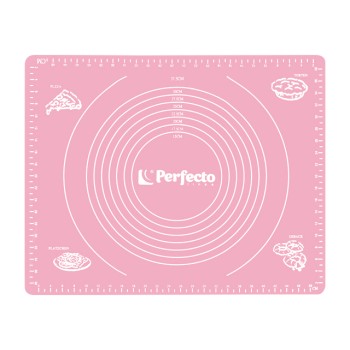 Коврик для теста с мерными делениями, силиконовый, 50х40 см, серия PINK, PERFECTO LINEA