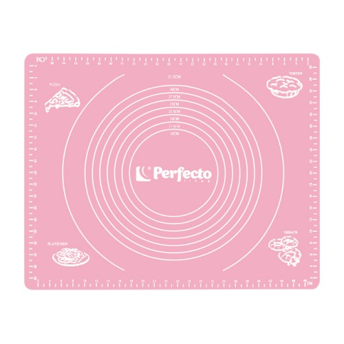 Коврик для теста с мерными делениями, силиконовый, 50х40 см, серия PINK, PERFECTO LINEA