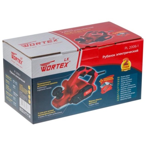 Рубанок электрический WORTEX LX PL 2006-1 650 Вт, шир. до 82 мм, глуб. до 2.0 мм
