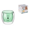 Стакан стеклянный с двойными стенками, 250 мл, зеленый, серия Bear, PERFECTO LINEA