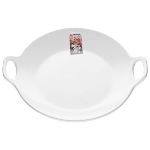 Тарелка-блюдо керамическая, 24х20.3х4.5 см, серия ASIAN, белая, PERFECTO LINEA