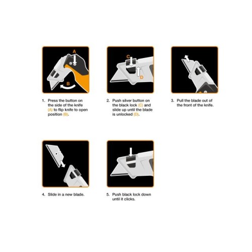 Нож строительный складной, со сменным лезвием CarbonMax FISKARS