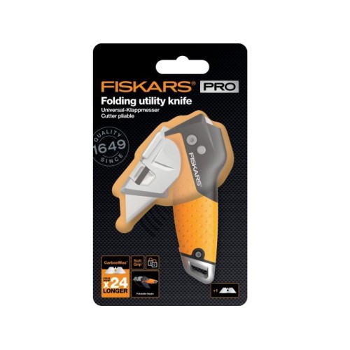 Нож строительный складной, со сменным лезвием CarbonMax FISKARS
