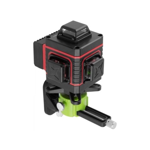 Нивелир лазерный WORTEX LL 0340 в чем. + аксессуары 4х360°, до 25 м, +/- 0.3 мм/м, зеленый