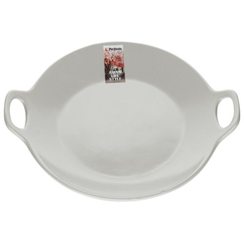Тарелка-блюдо керамическая, 24х20.3х4.5 см, серия ASIAN, серая, PERFECTO LINEA